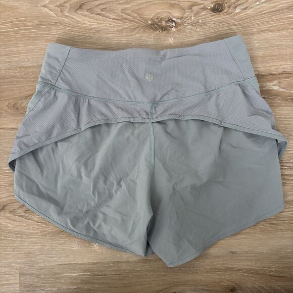 Lululemon Shorts Womens Size 6 Run Off Route High Rise 4" Blue Cast Swift W7BBPS - Picture 2 of 5
